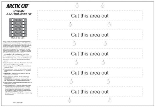 2.52 PITCH SINGLE PLY ARCTIC CAT TEMPLATE FOR 14" X 121" TRACK