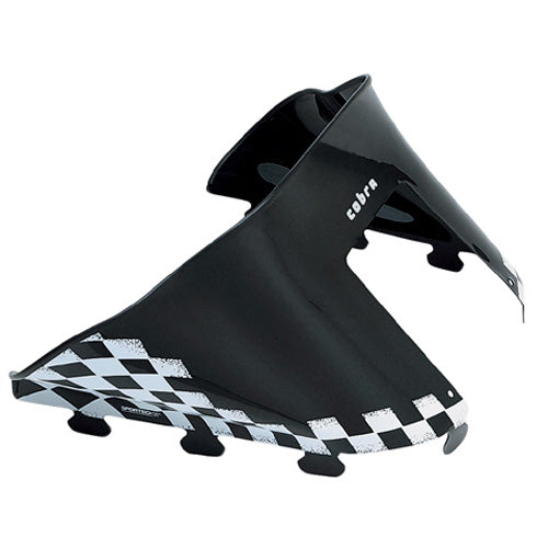 COBRA WINDSHIELD POLARIS STANDARD CHASSIS BLACK W/WHITE FLAGS