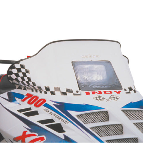 COBRA WINDSHIELD POLARIS STANDARD CHASSIS WHITE W/BLACK FLAGS