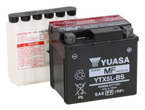 YUASA YTX5L-BS MAINTENANCE FREE 12 VOLT BATTERY