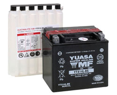 YUASA YTX14L-BS MAINTENANCE FREE 12 VOLT BATTERY