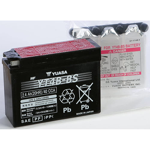 YUASA YT4B-BS MAINTENANCE FREE12 VOLT BATTERY