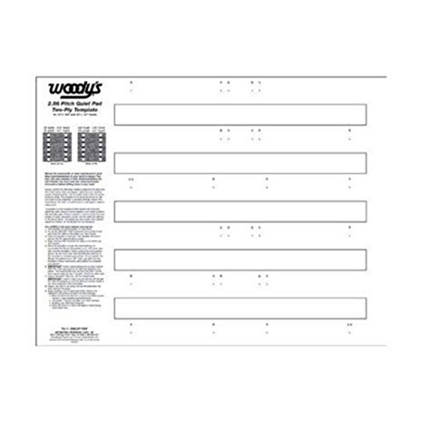 2.86" PITCH QUIET PAD TWO-PLY TEMPLATE