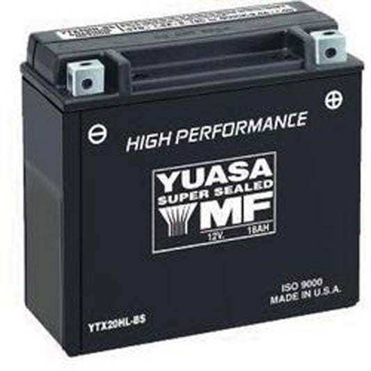 YUASA GYZ20L FACTORY ACTIVATED, MAINTENANCE FREE